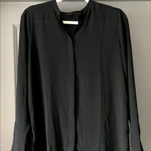 Ann Taylor Black Long Sleeved Button Dress Shirt